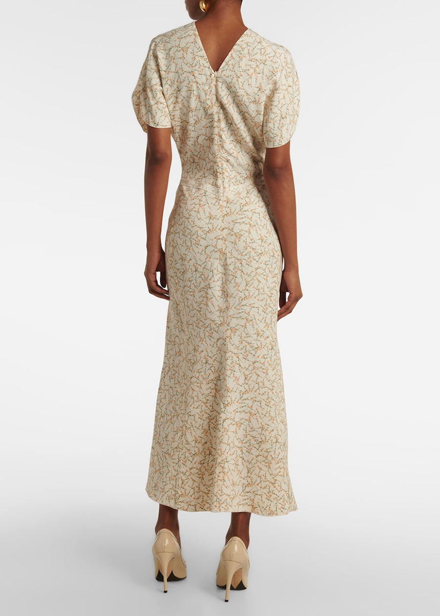 Victoria Beckham Gathered Waist Midi Dress