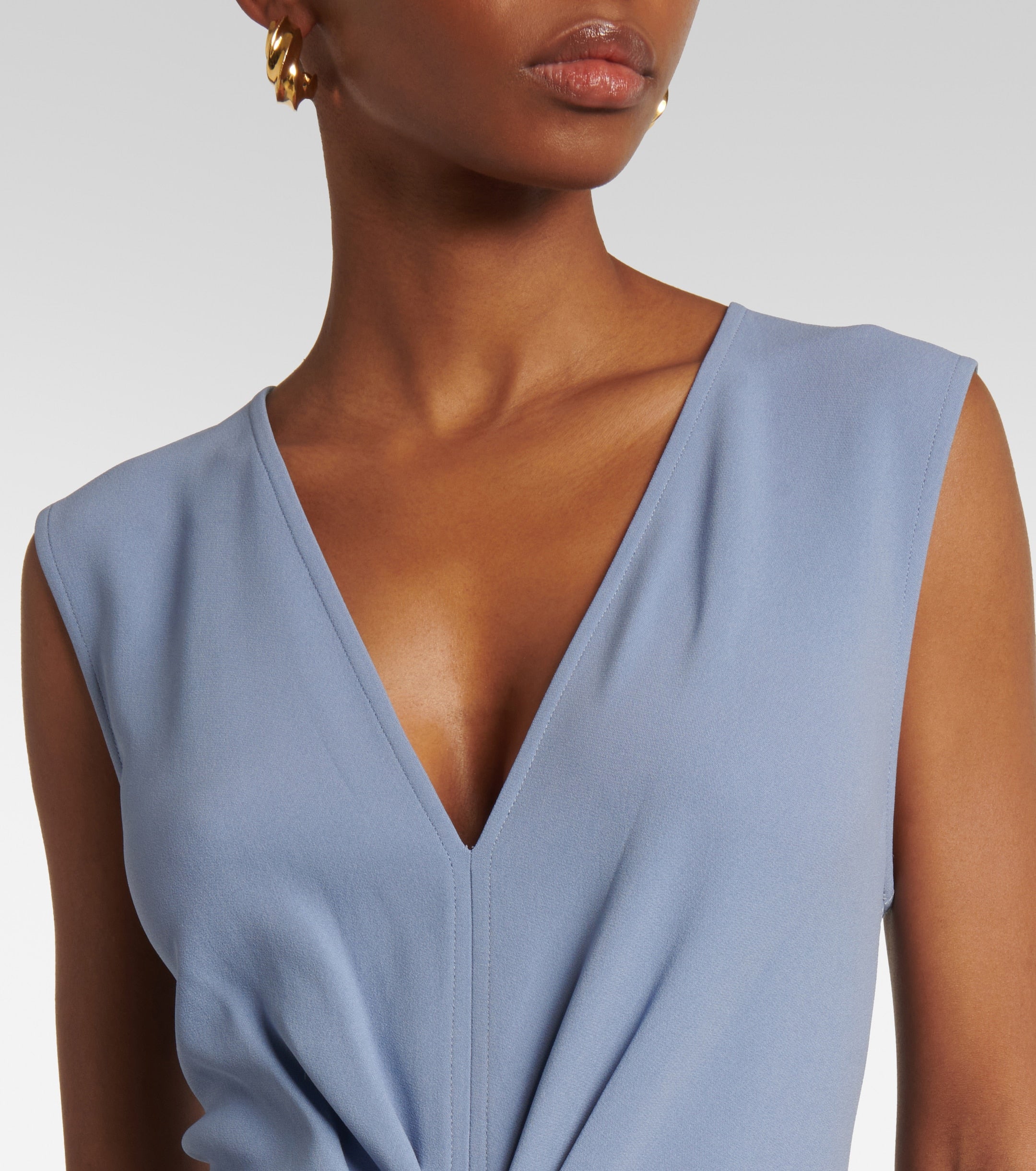 Victoria Beckham Sleeveless Gathered Waist Midi