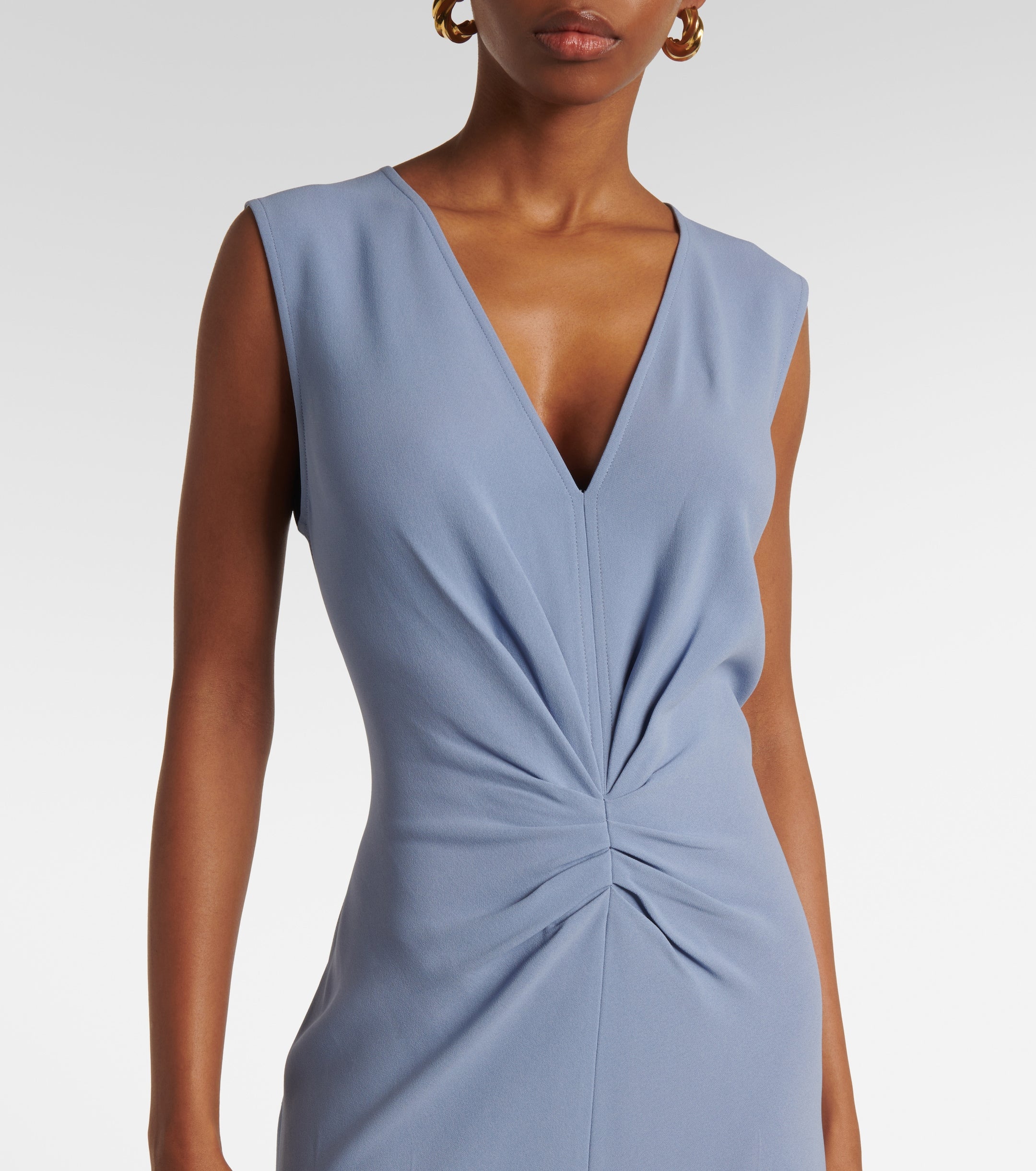 Victoria Beckham Sleeveless Gathered Waist Midi