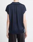 Vince Cap Sleeve Ruched Blouse