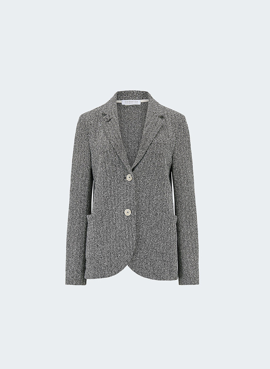 Harris Wharf London Stand Up Collar Blazer Bicolour Frisé