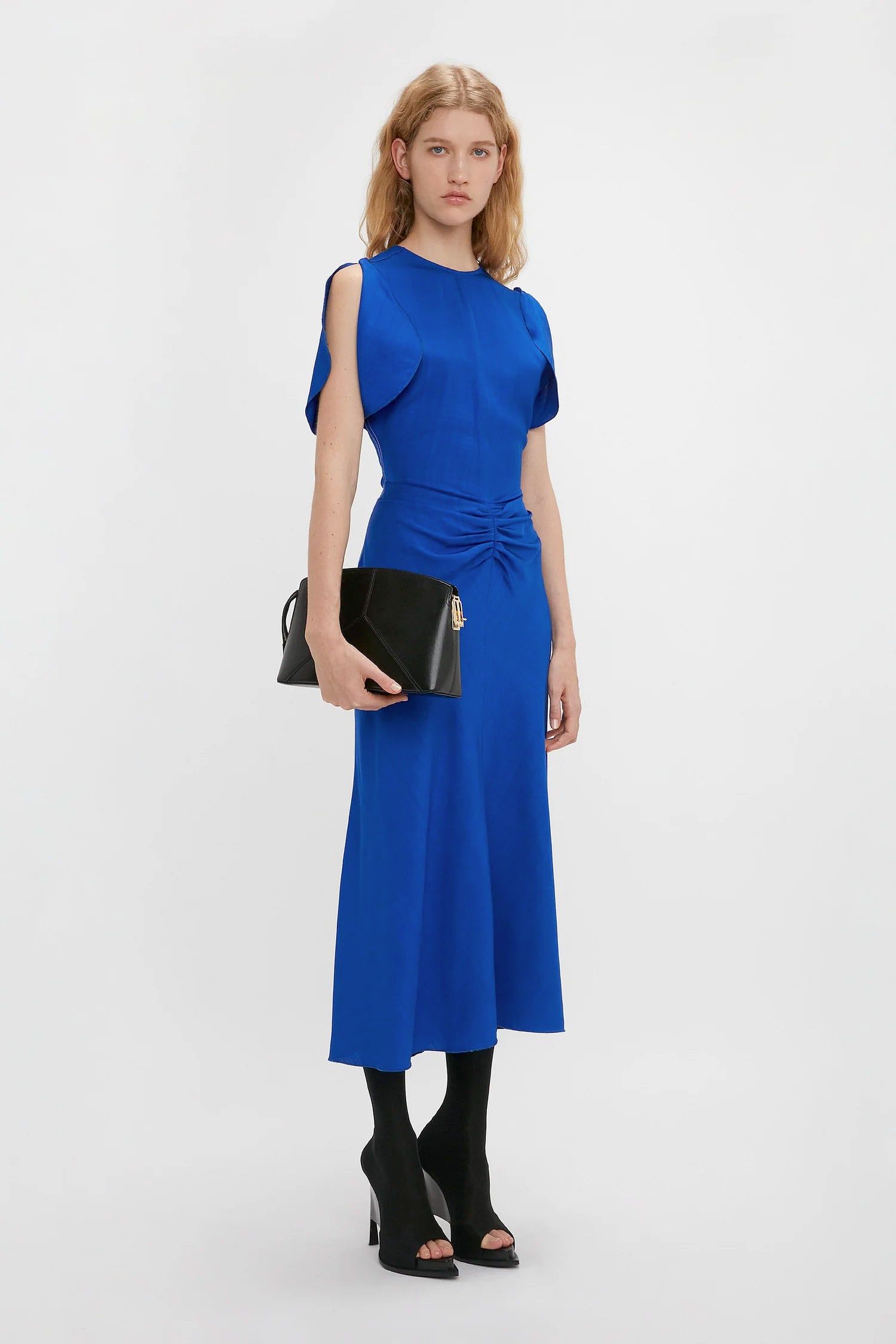 Victoria Beckham Gathered Waist Midi Dress