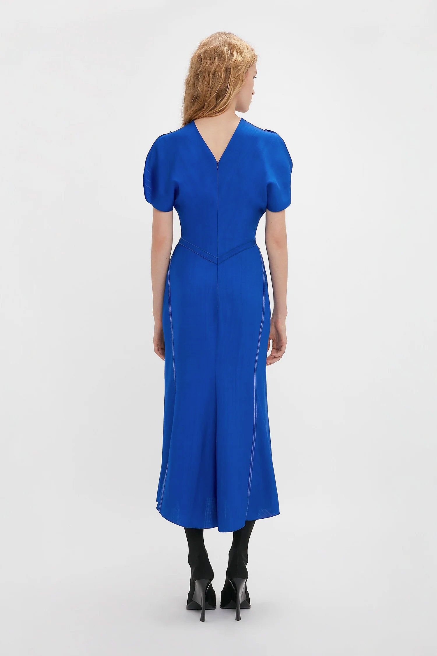 Victoria Beckham Gathered Waist Midi Dress
