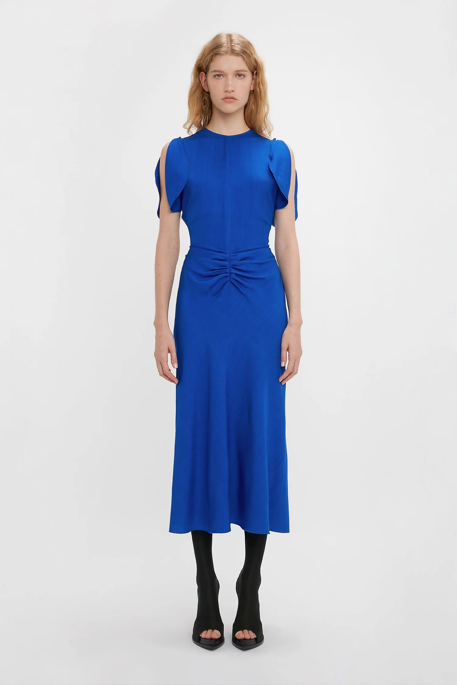 Victoria Beckham Gathered Waist Midi Dress