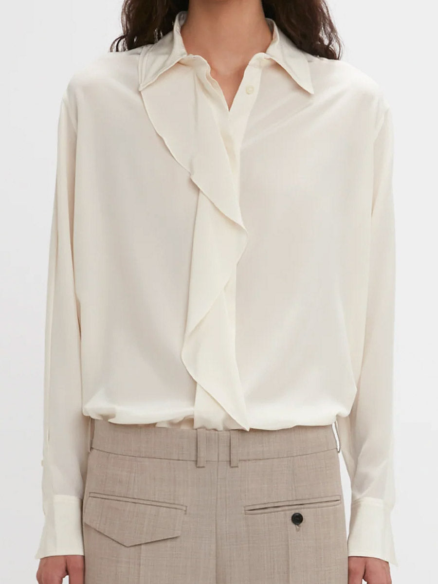 Victoria Beckham Ruffle Assymetric Blouse