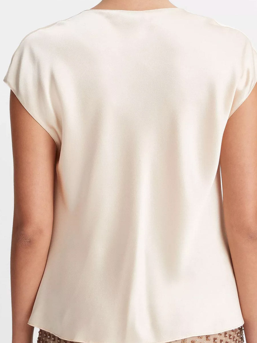 Vince Cowl Neck Cap Sleeve Blouse