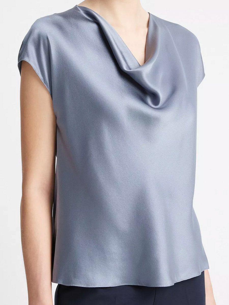 Vince Cowl Neck Cap Sleeve Blouse