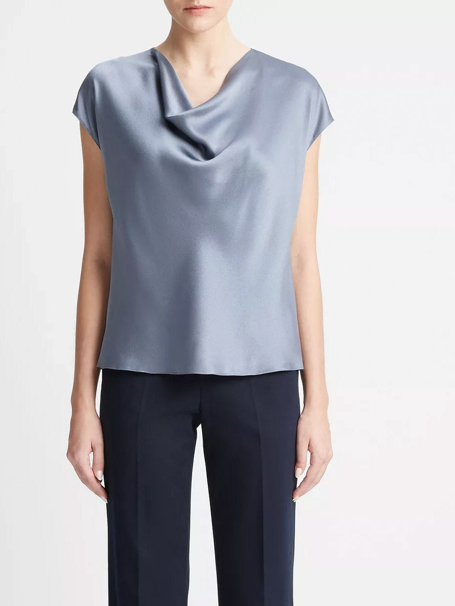 Vince Cowl Neck Cap Sleeve Blouse