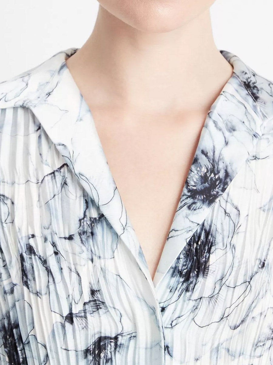 Vince Washed Lily Pleated Blouse
