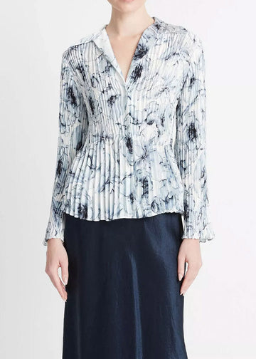 Vince Washed Lily Pleated Blouse