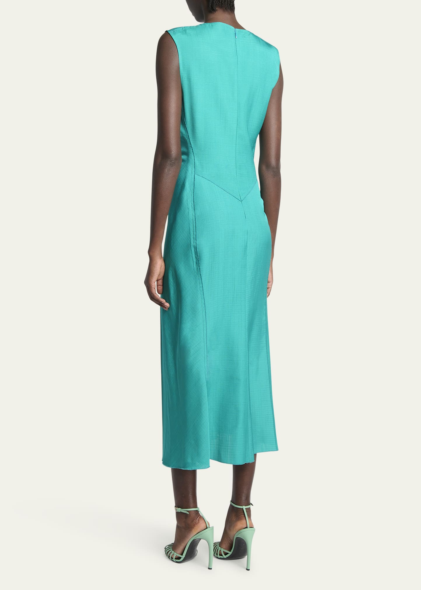 Victoria Beckham Sleeveless Gathered Waist Midi