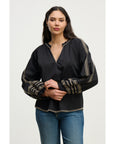 Velvet Embroidered Scarlett Top