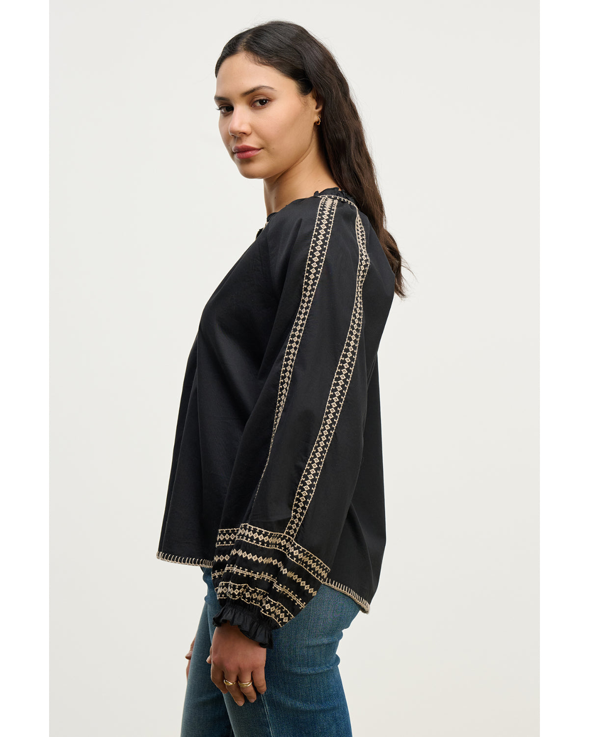 Velvet Embroidered Scarlett Top