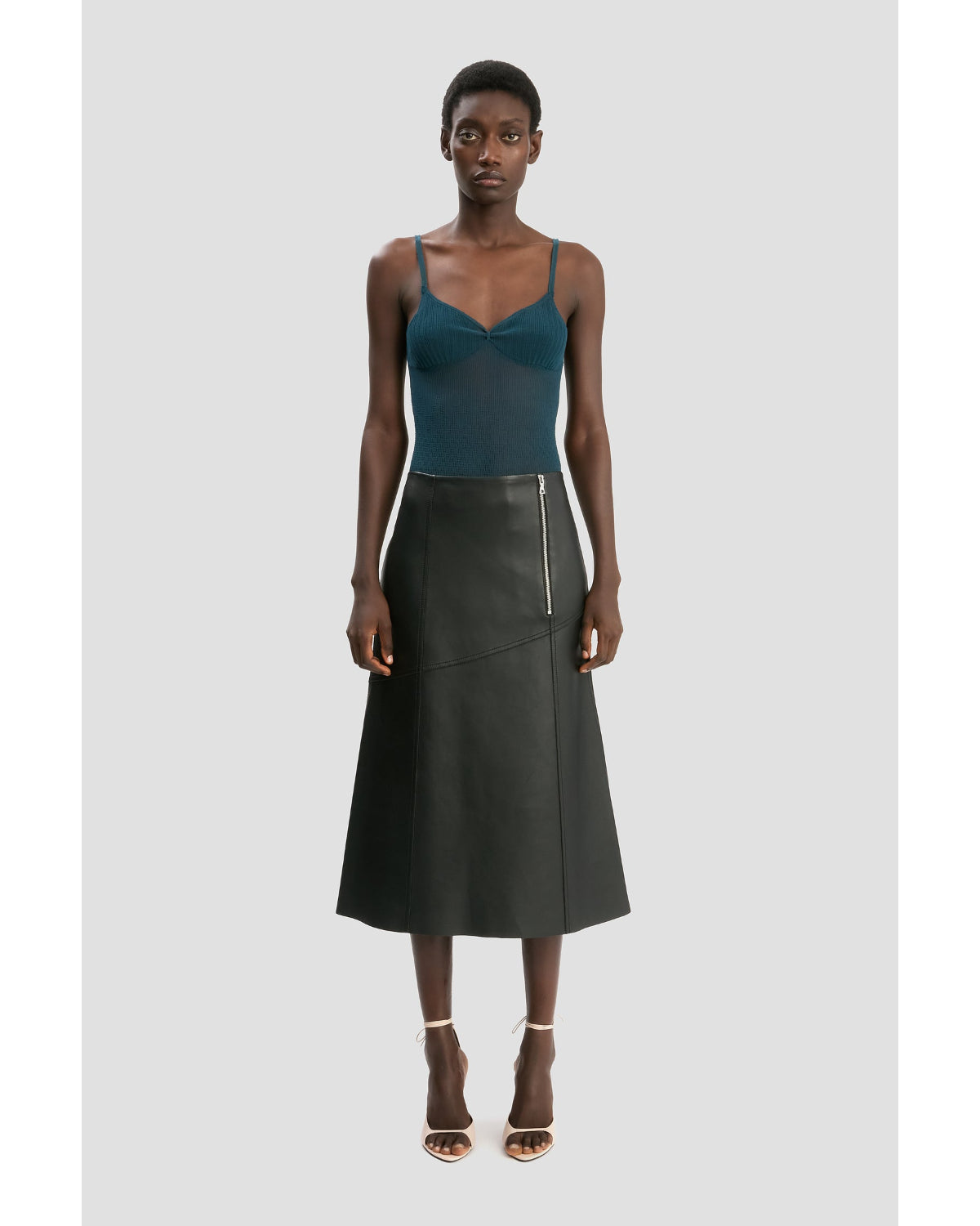 Victoria Beckham Panelled Lamb Skirt