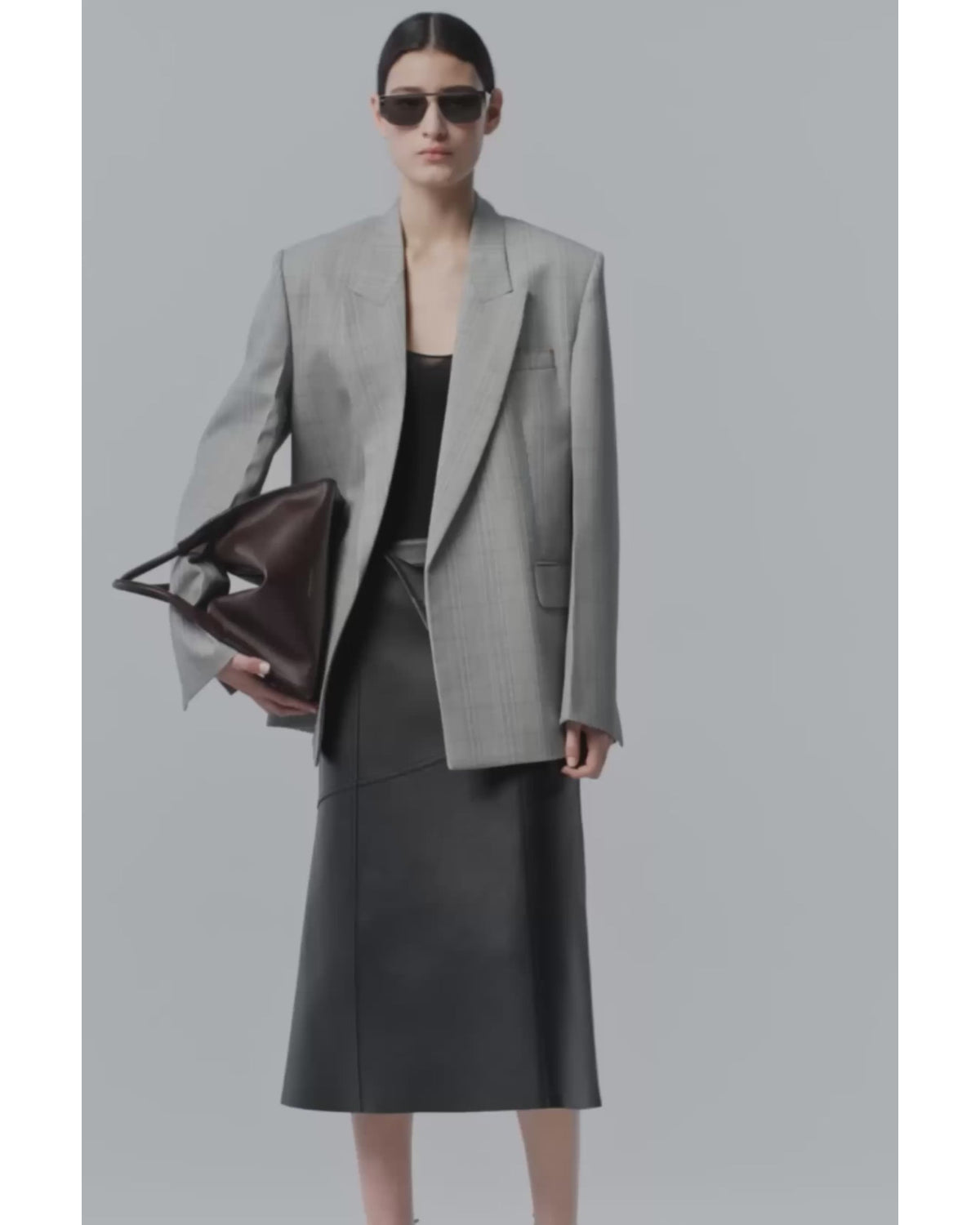Victoria Beckham Panelled Lamb Skirt