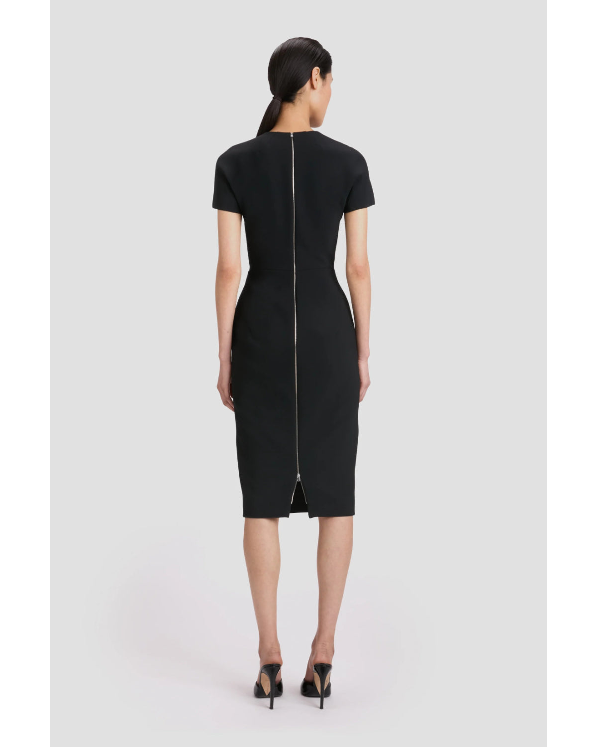 Victoria Beckham Black T Shirt Fitted Dress