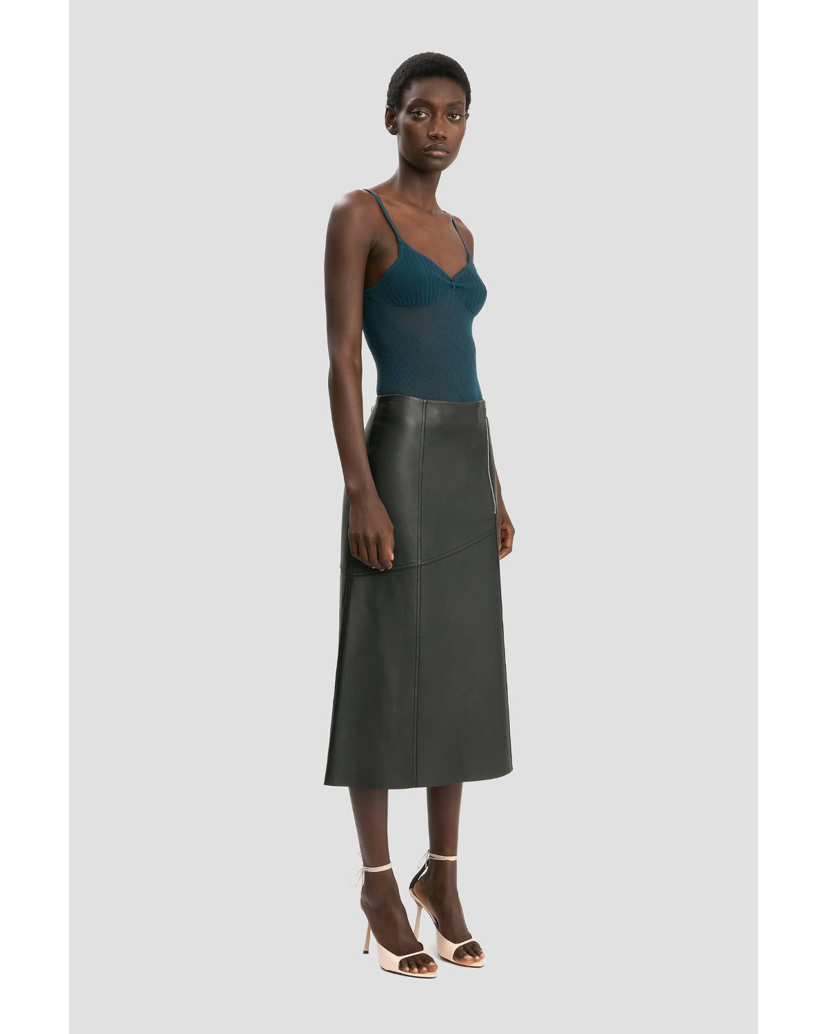 Victoria Beckham Panelled Lamb Skirt