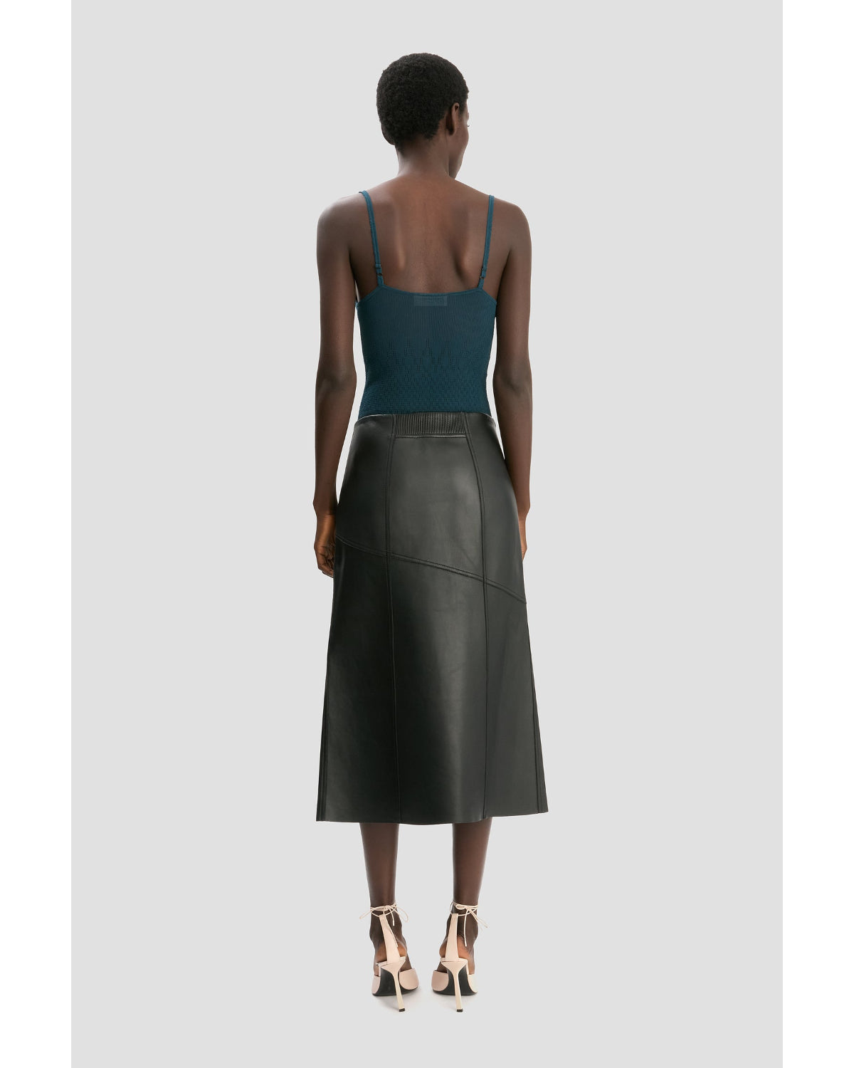 Victoria Beckham Panelled Lamb Skirt