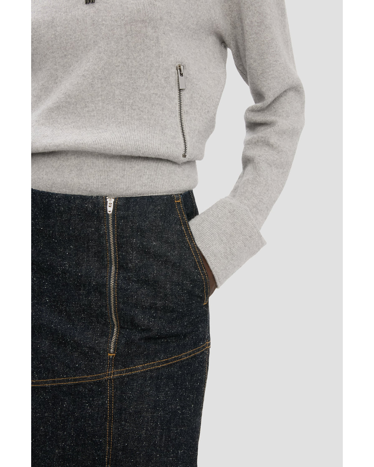 Victoria Beckham Panelled Denim Skirt
