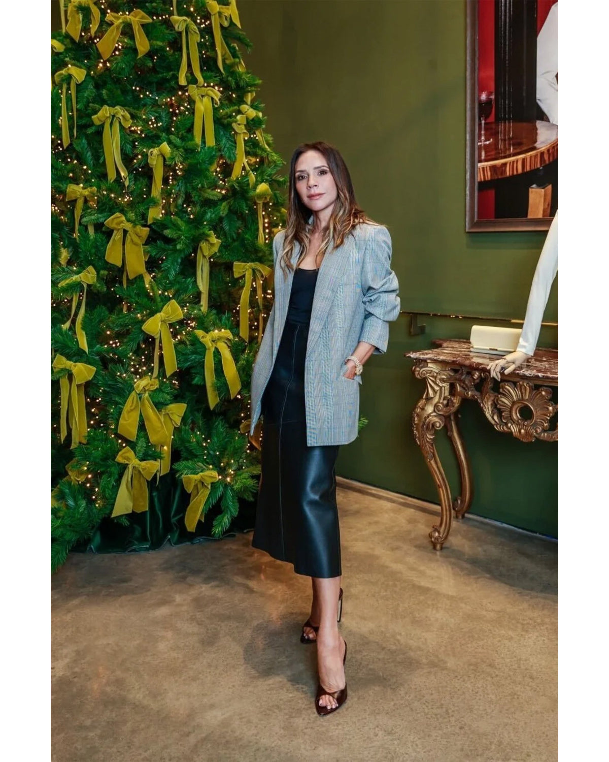 Victoria Beckham Panelled Lamb Skirt