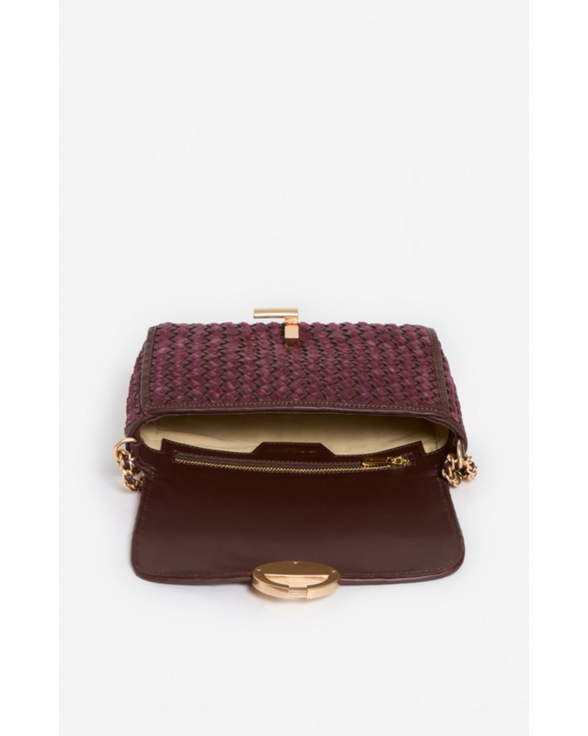 Vanessa Bruno Medium Moon Bag in Braided Suede Leather