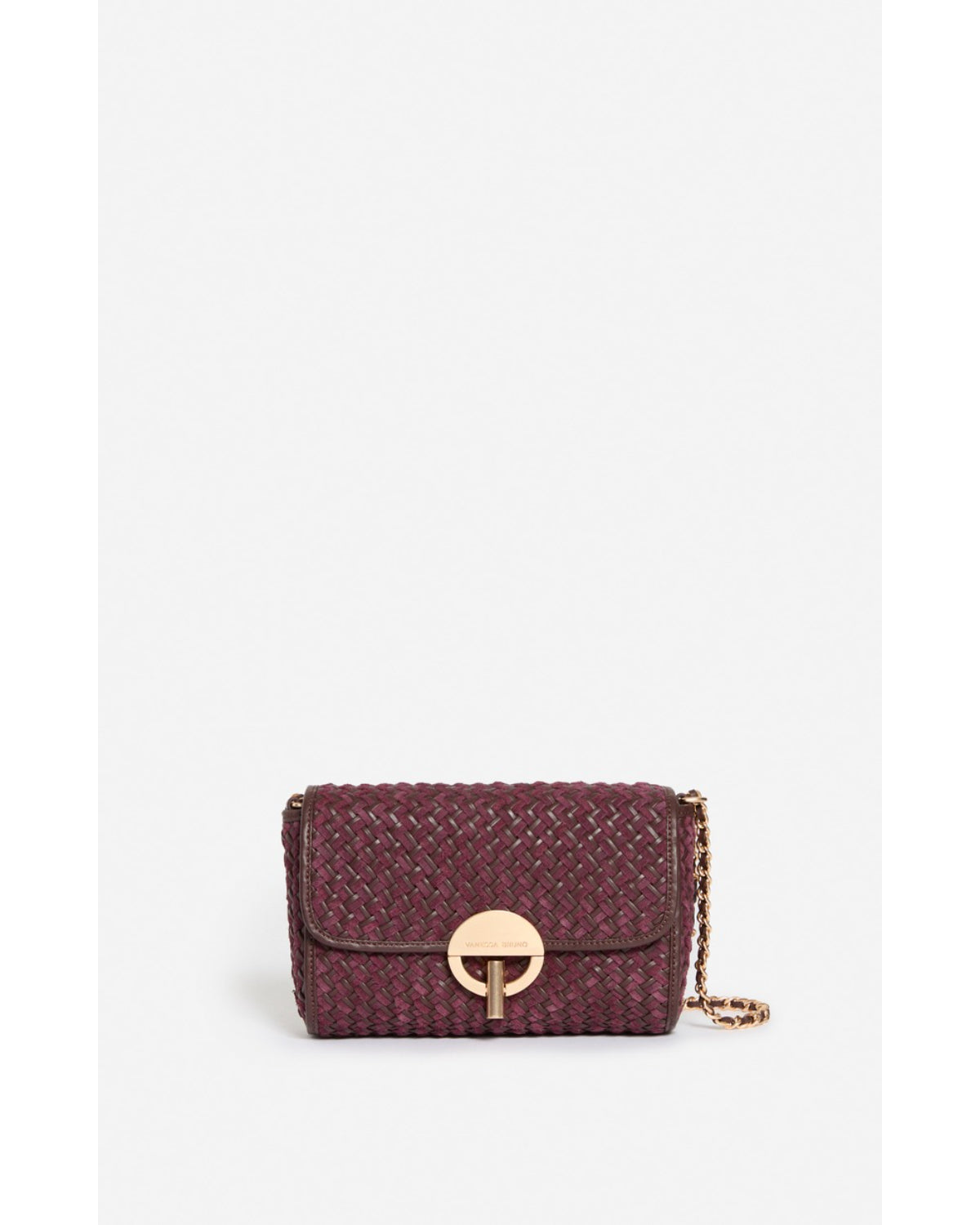 Vanessa Bruno Medium Moon Bag in Braided Suede Leather