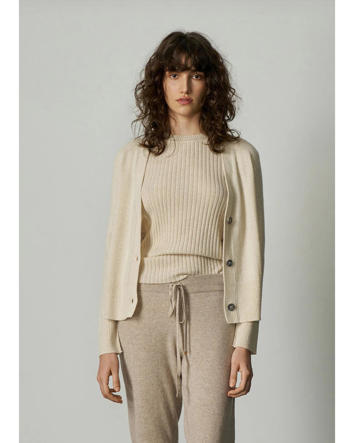 ALEGER 145 Cashmere Seam Detail Cardigan