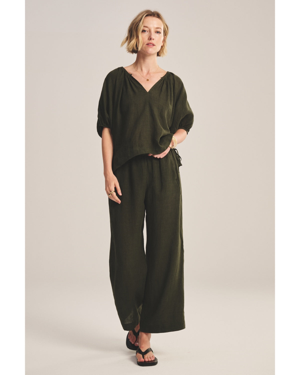 Velvet Lola Woven Linen Pant