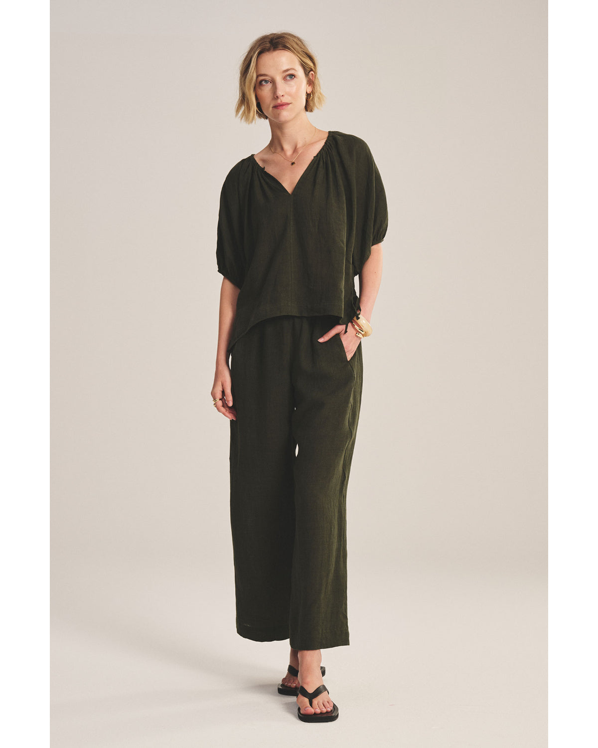 Velvet Lola Woven Linen Pant