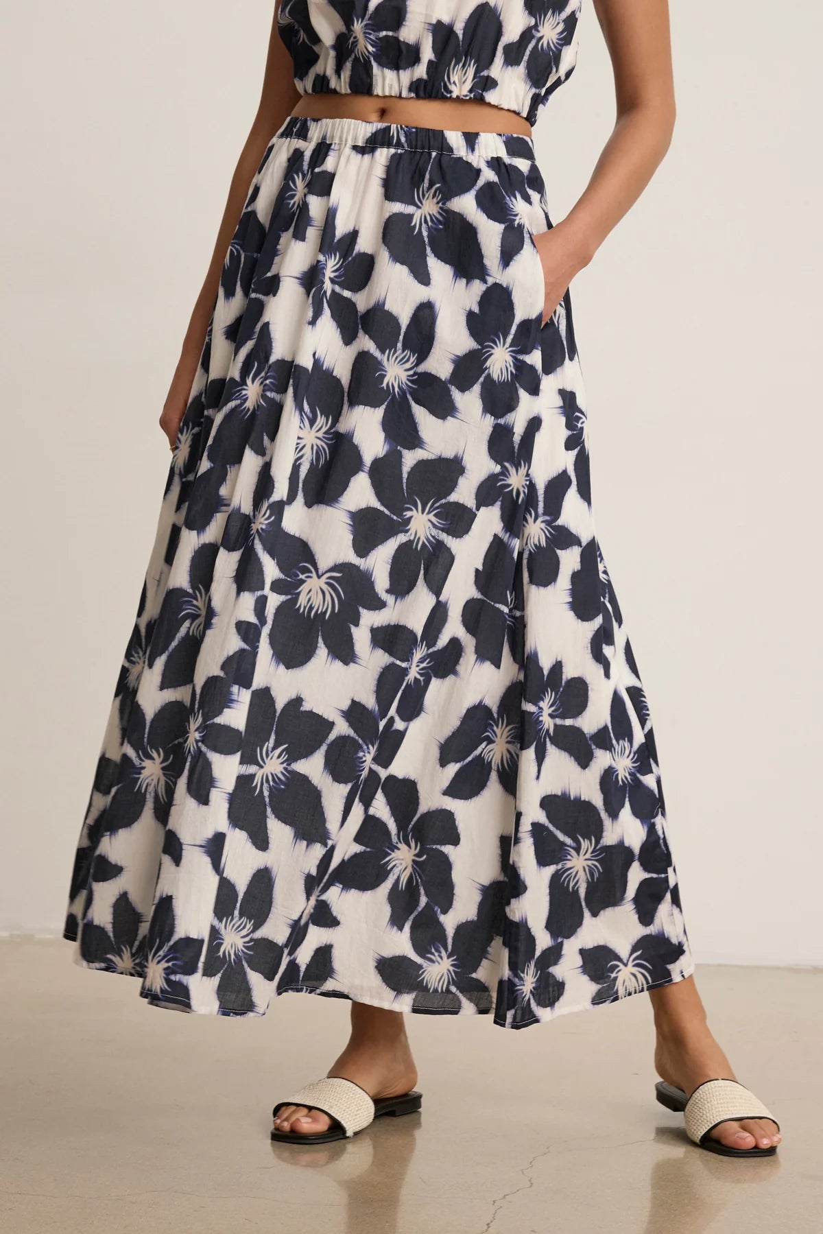 Jess Printed Cotton Voile Maxi Skirt