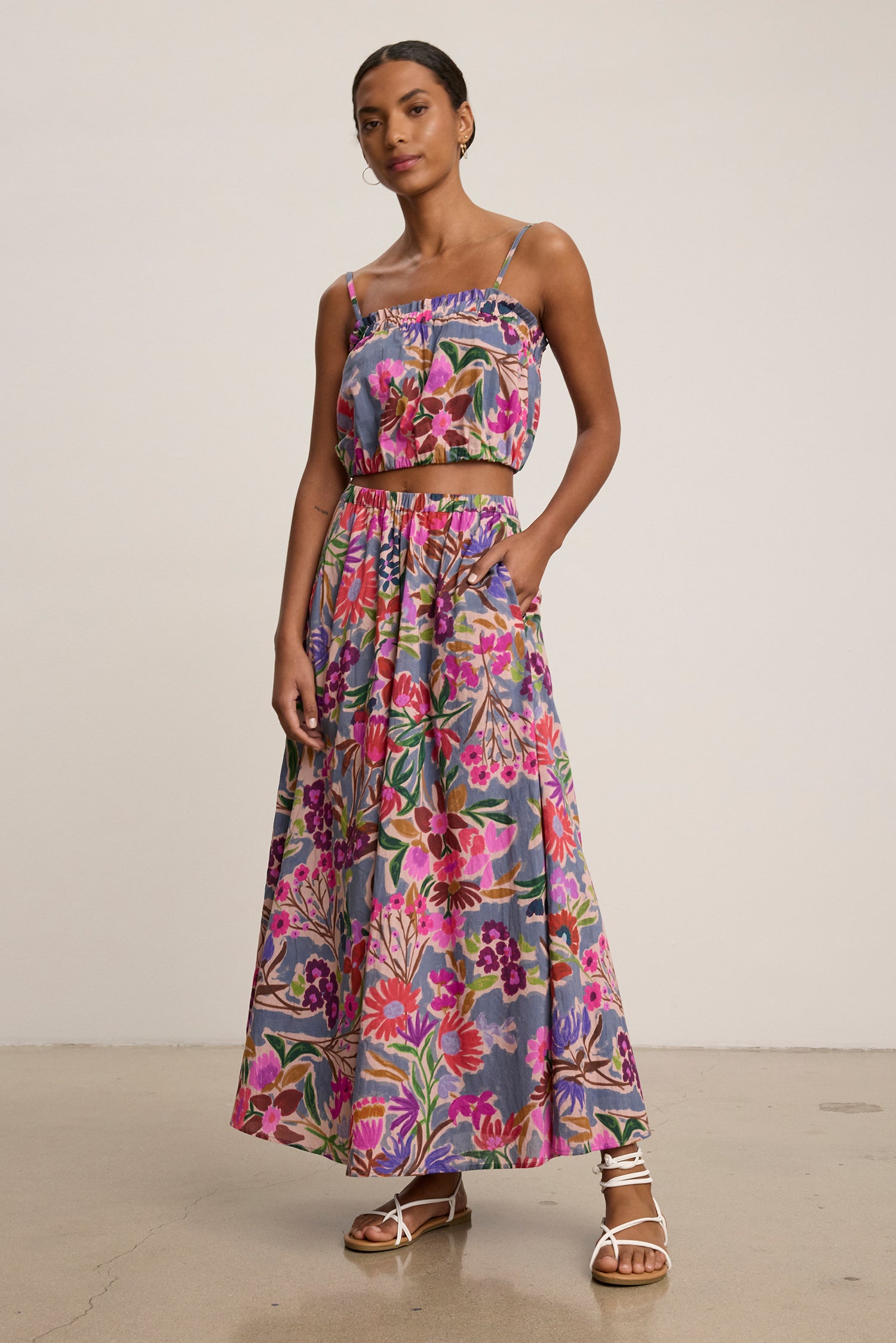 Jess Printed Cotton Voile Maxi Skirt