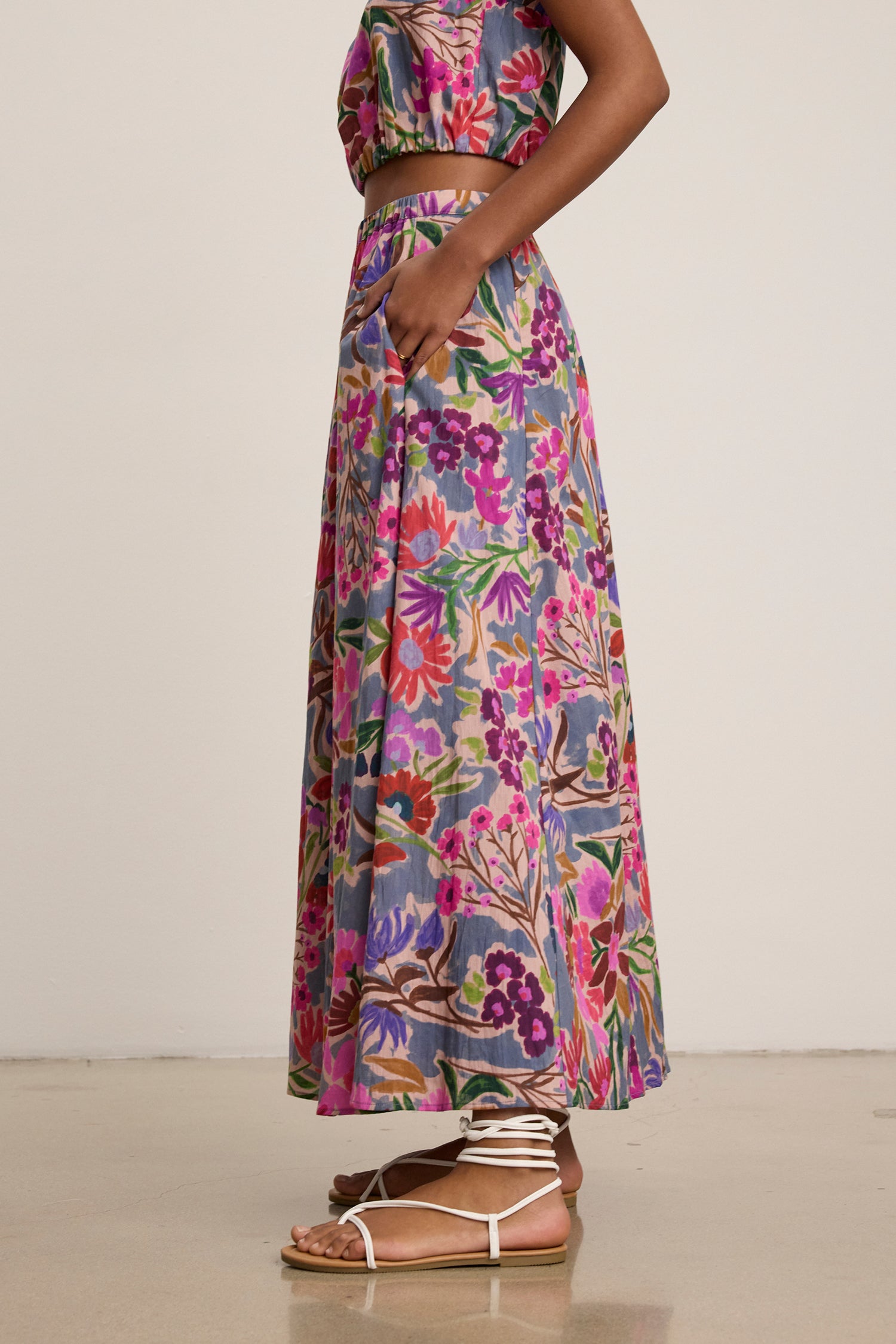 Jess Printed Cotton Voile Maxi Skirt