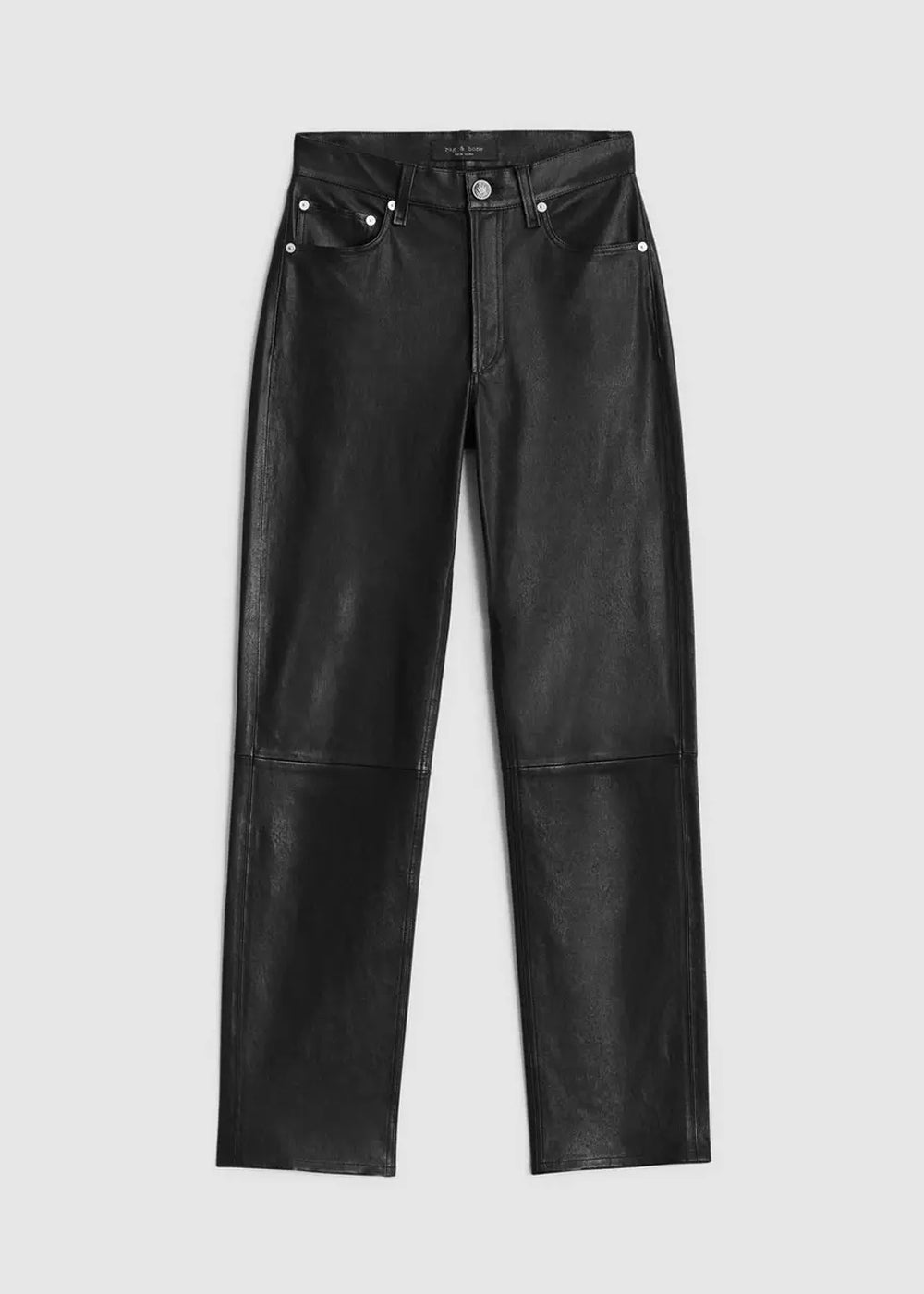Rag & Bone Harlow Leather Mid Rise Straight