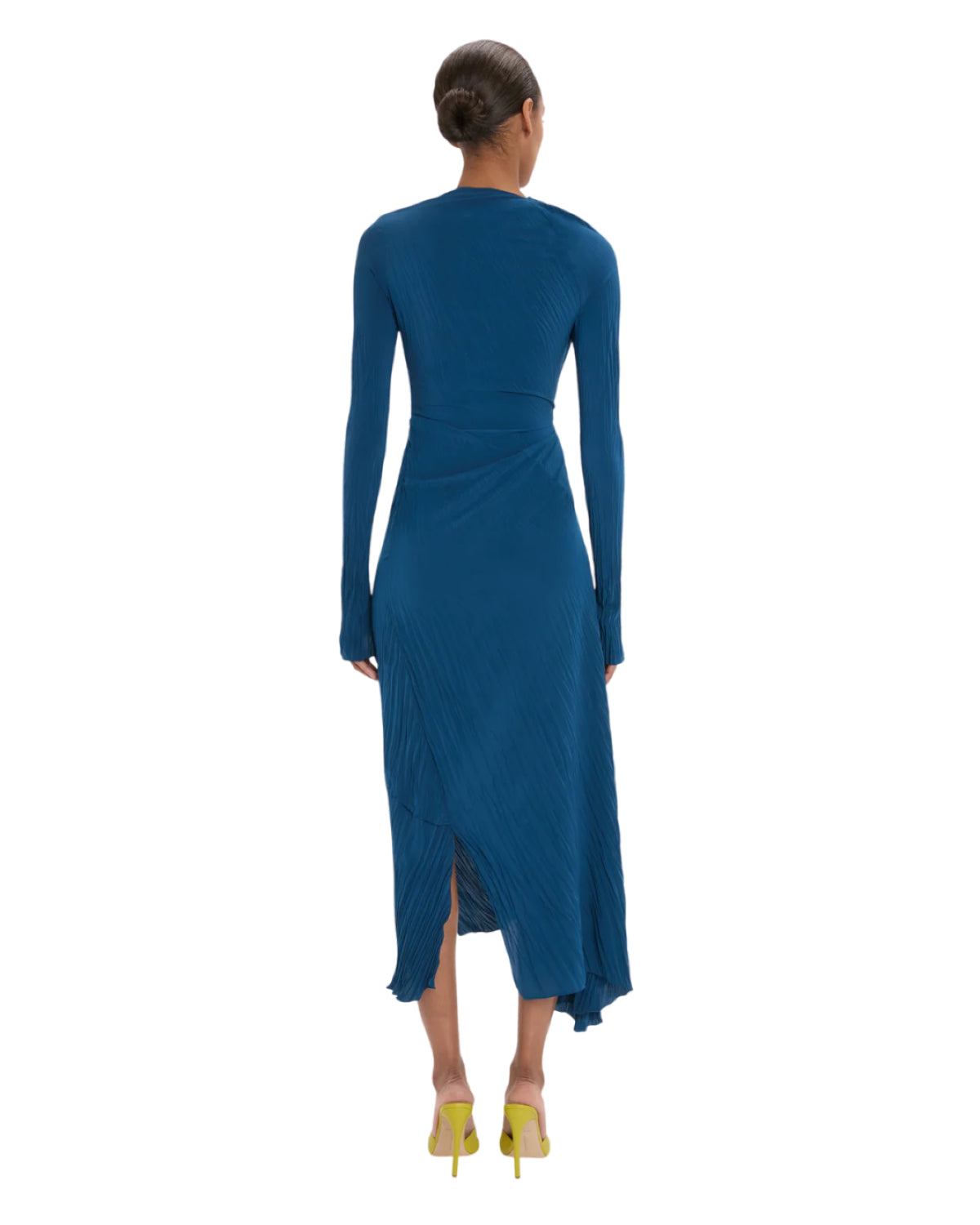 Victoria Beckham Long Sleeve Plisse Dress