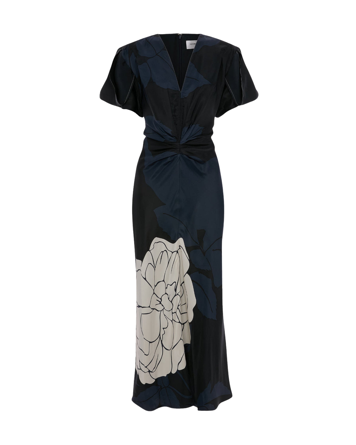 Victoria Beckham Eve V Neck Midi Dress Print