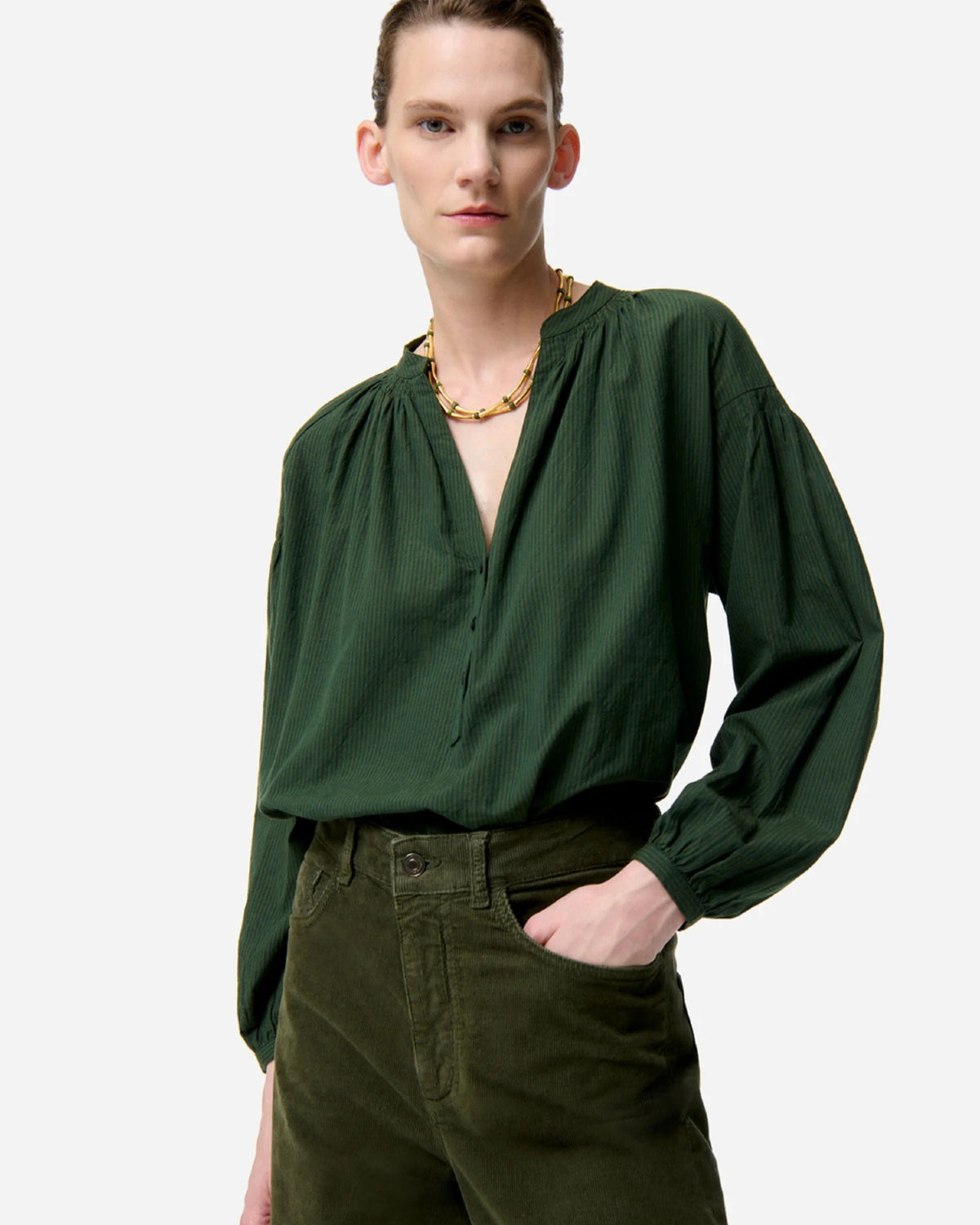 Vanessa Bruno Nipoa Blouse Vert Fonce