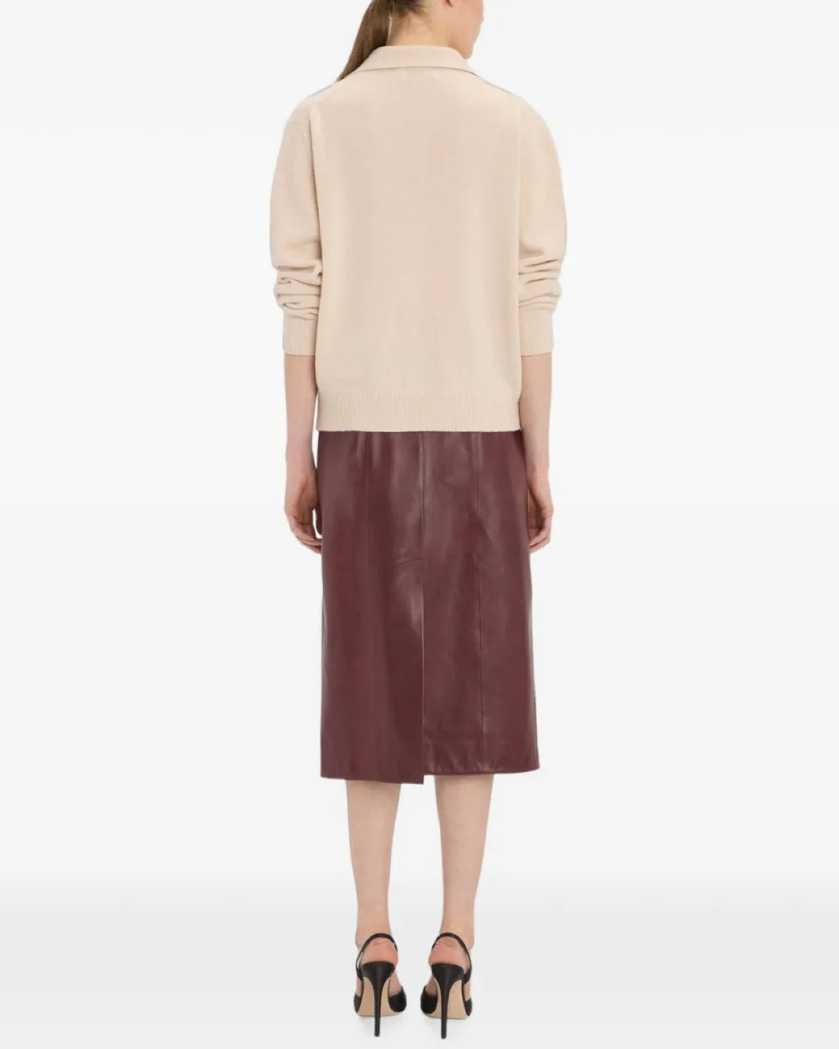 Victoria Beckham Leather Skirt Acai