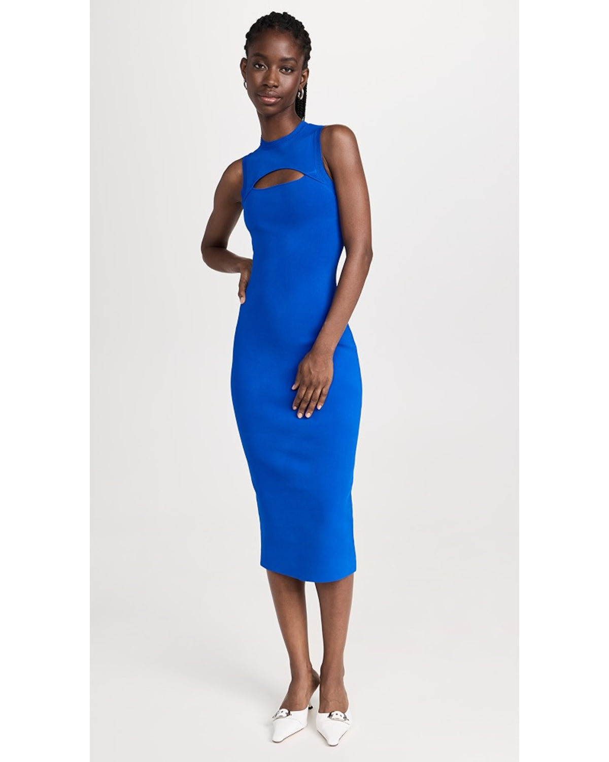 Victoria Beckham Sleeveless Cut Out Midi Dress