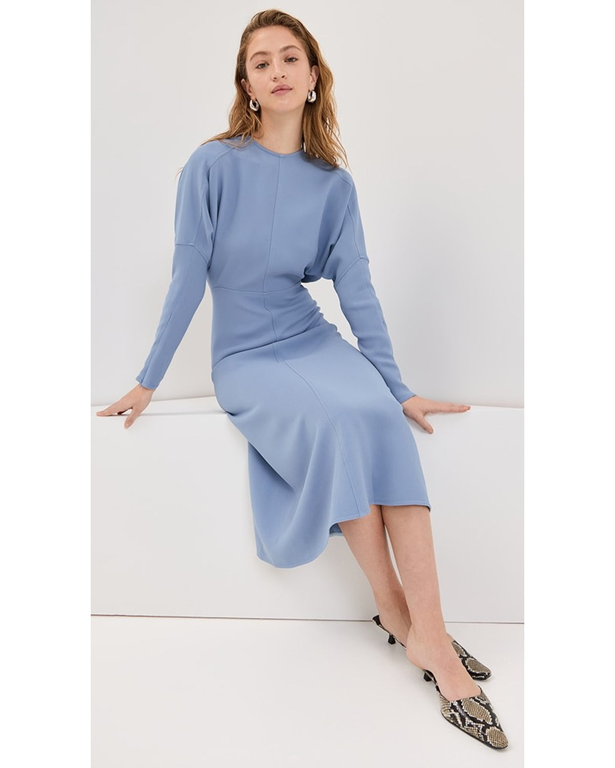 Victoria Beckham Long sleeve Dolman Midi Dress