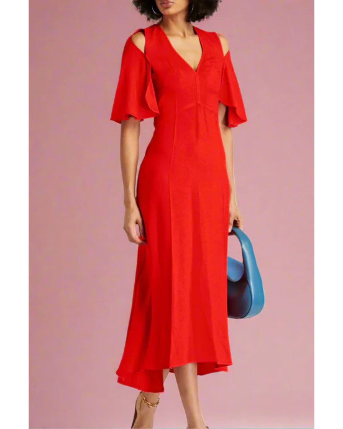 Victoria Beckham Keyhole V Neck Midi