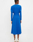 Victoria Beckham Dolman Bright Blue Midi Dress