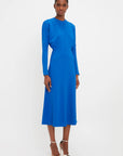 Victoria Beckham Dolman Bright Blue Midi Dress