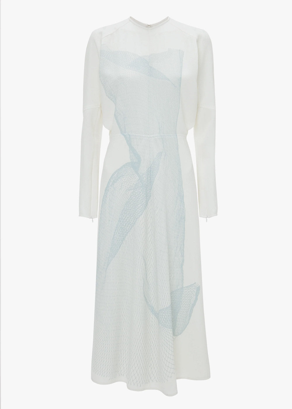 Victoria Beckham L/S Dolman Midi Dress Trompe l'oeil