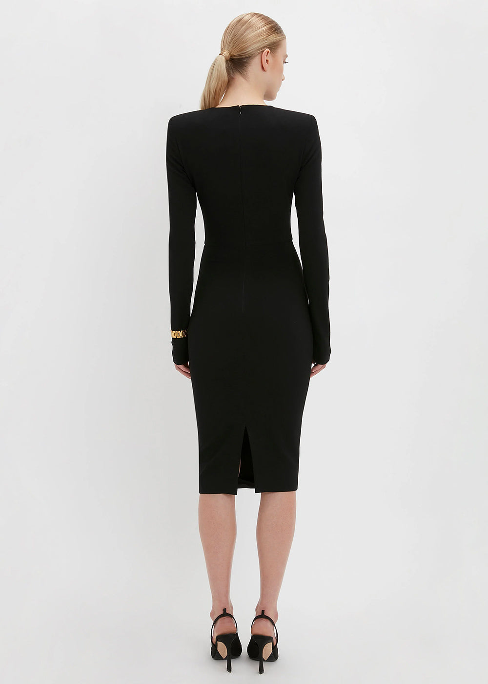Victoria Beckham Long Sleeve T-Shirt Fitted Dress