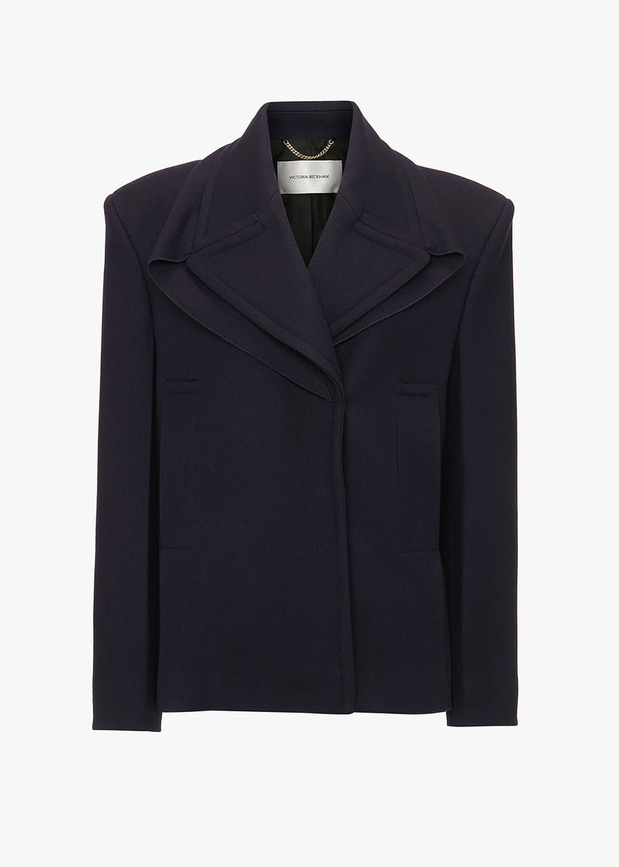 Victoria Beckham Pointed Shoulder Pea Coat