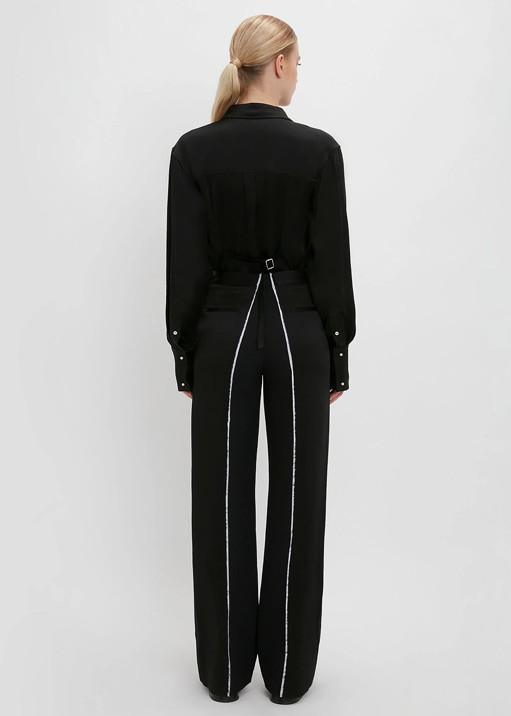 Victoria Beckham Straight Leg Deconstructed Trousers