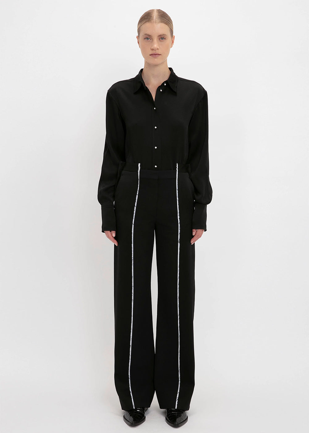 Victoria Beckham Straight Leg Deconstructed Trousers