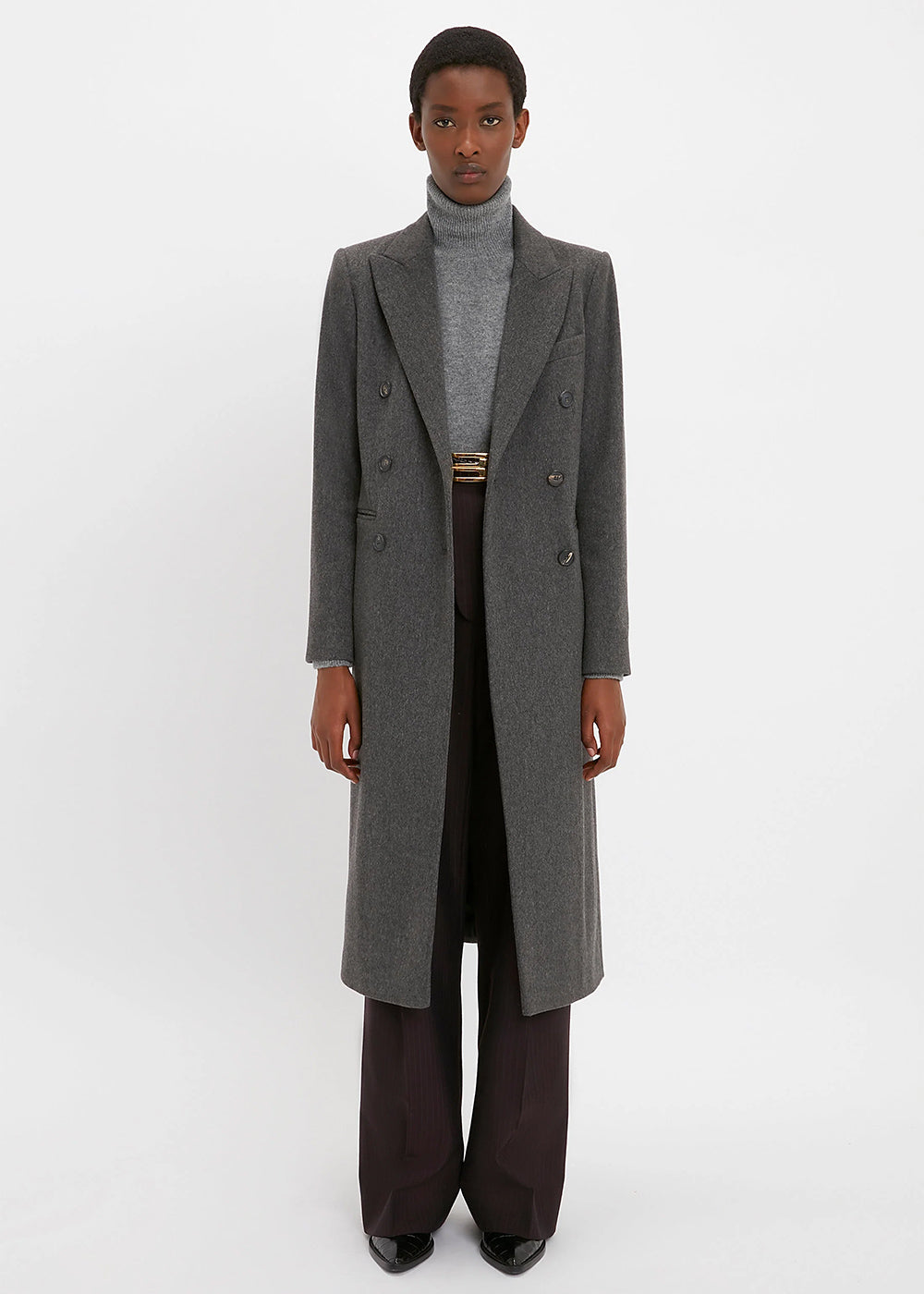 Victoria Beckham Tailored Grey Slim Coat