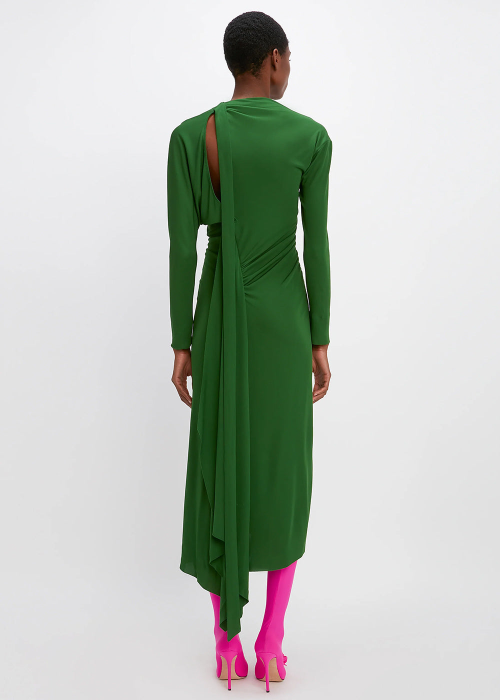 Victoria Beckham Slash Ruched Midi