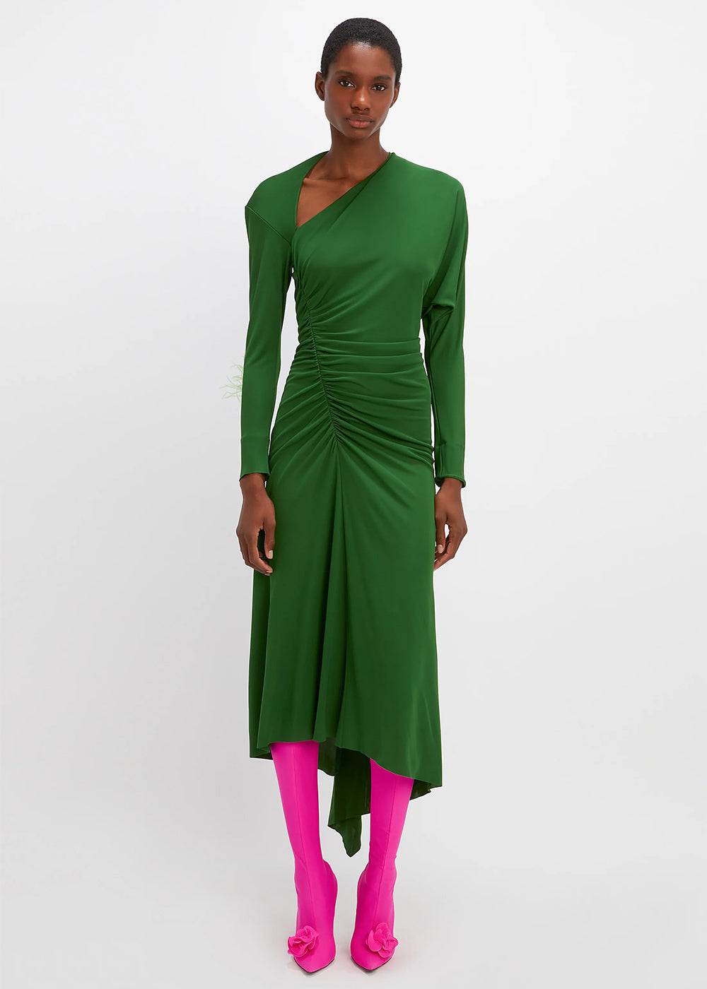 Victoria Beckham Slash Ruched Midi